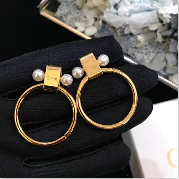 replica,repliche,fake,1:1,earrings,bracelet,ring,jewelry Chloe orecchini a cerchio di perle