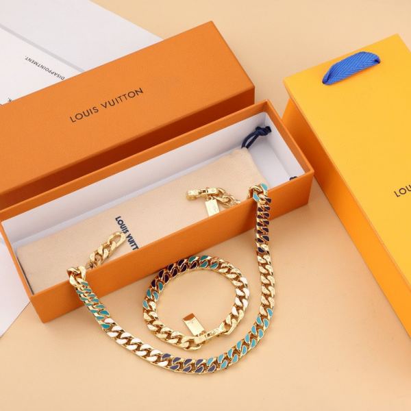 replica,repliche,fake,1:1,earrings,bracelet,ring,jewelry Collana con maglie a catena NBA Louis Vuitton