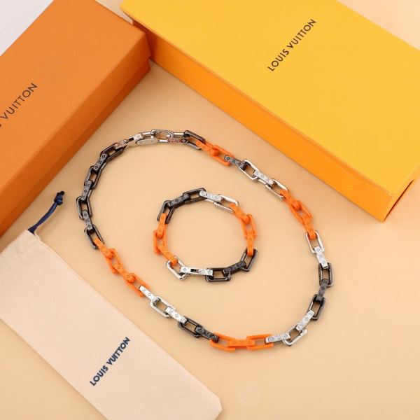 replica,repliche,fake,1:1,earrings,bracelet,ring,jewelry Collana a catena con monogramma in bambù Louis Vuitton