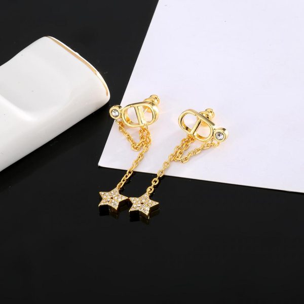 replica,repliche,fake,1:1,earrings,bracelet,ring,jewelry Orecchini stella catena Dior
