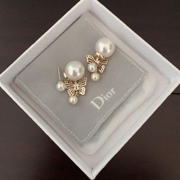 Orecchini Dior con perle a farfalla cave