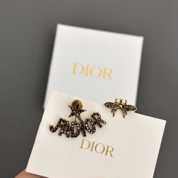 Orecchini asimmetrici a forma di ape Dior