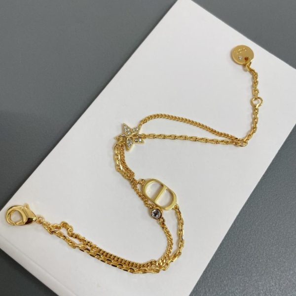 Bracciale con stella Dior a doppio strato D