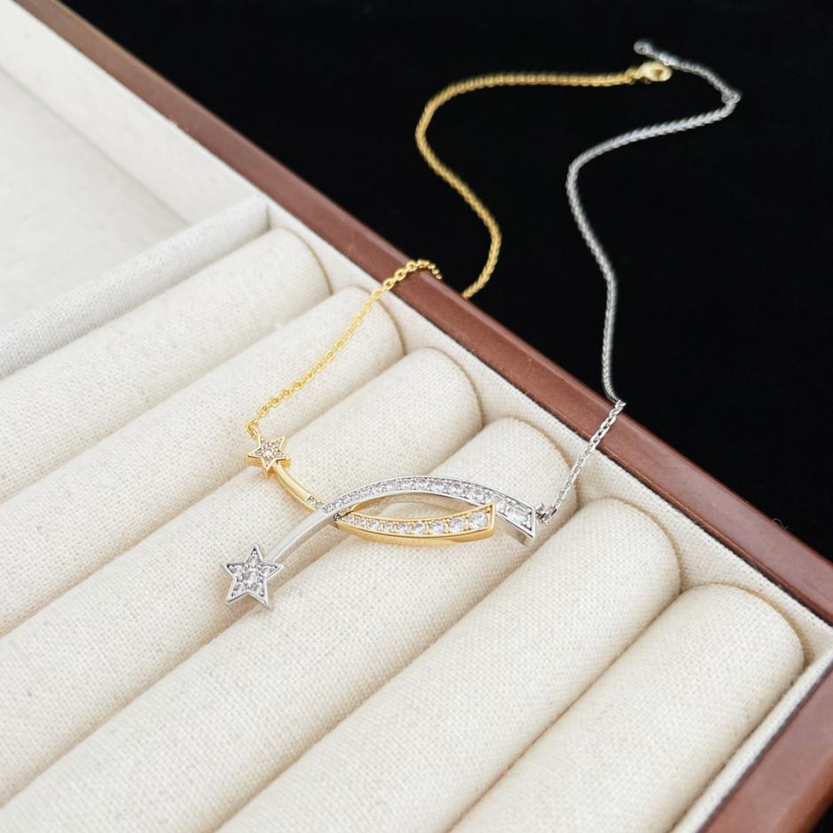 replica,repliche,fake,1:1,earrings,bracelet,ring,jewelry Collana Chanel cometa bicolore