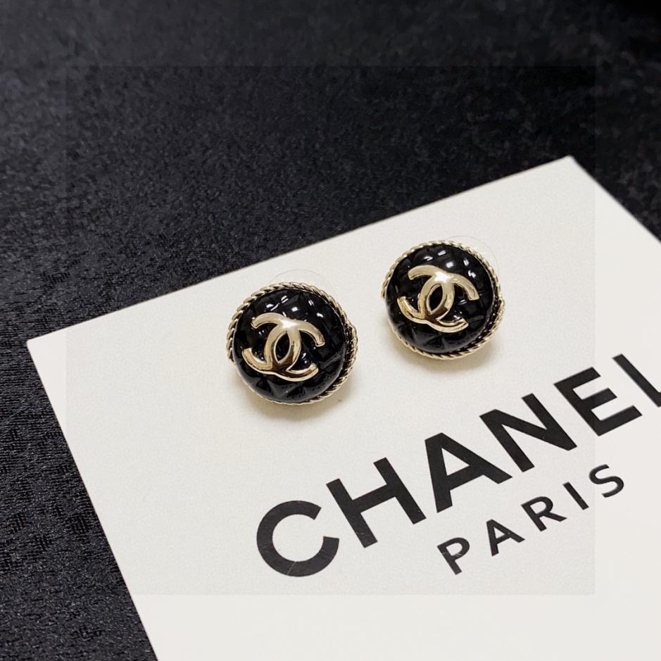 replica,repliche,fake,1:1,earrings,bracelet,ring,jewelry Chanel doppia C diamante nero