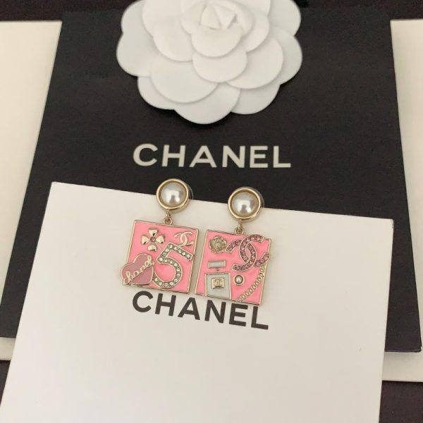 Orecchini multielemento rosa Chanel