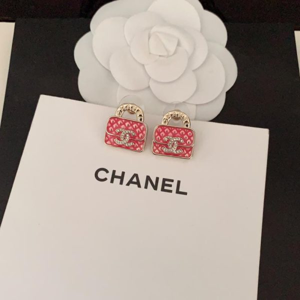 Orecchini borsa rosa Chanel
