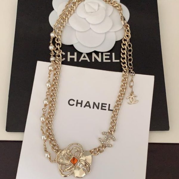 replica,repliche,fake,1:1,earrings,bracelet,ring,jewelry Collana doppia Camelia Chanel