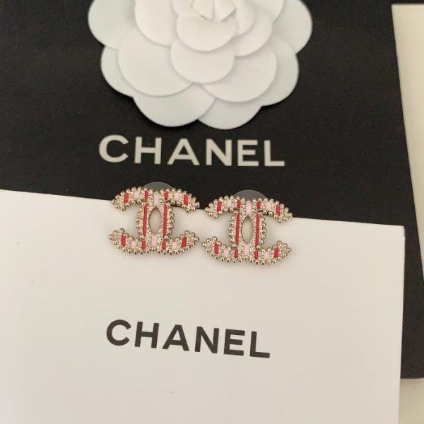 Orecchini Chanel cc bicolore rosa