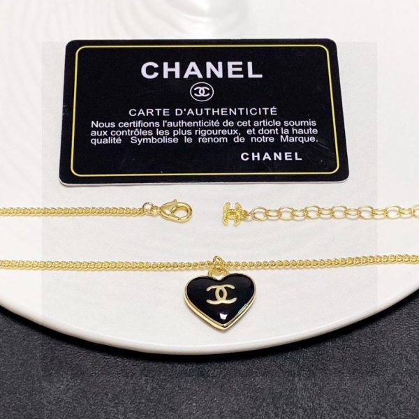 Collana Chanel black love double face