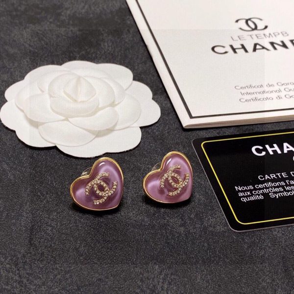 Orecchini Chanel viola Love doppia C