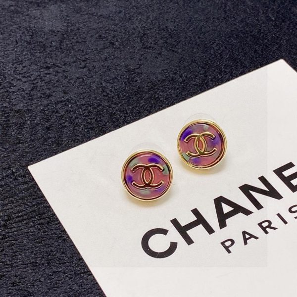 Orecchini colorati Chanel doppia C