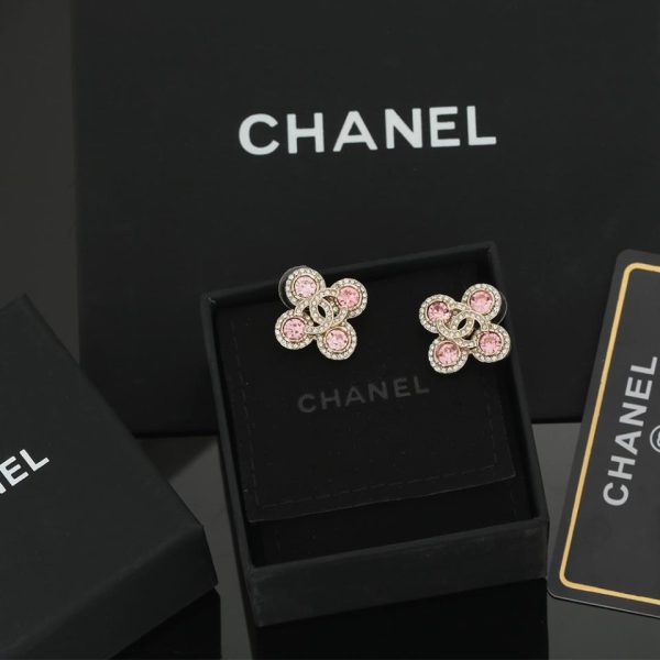 Orecchini Chanel quadrifoglio rosa