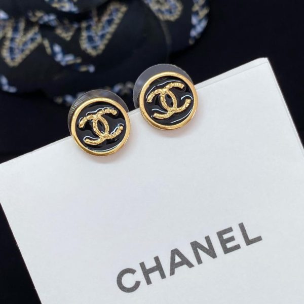 Orecchini Chanel mini rotondi neri