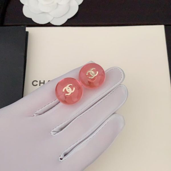 Orecchini rotondi rosa Chanel