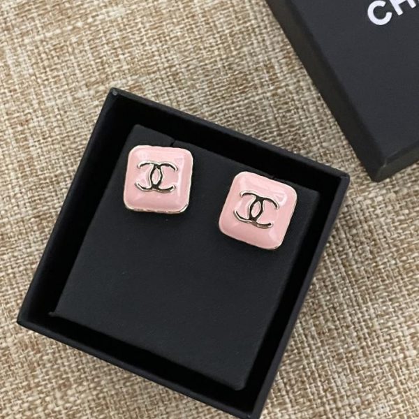 Orecchini quadrati Dor rosa, materiale consistente Zp