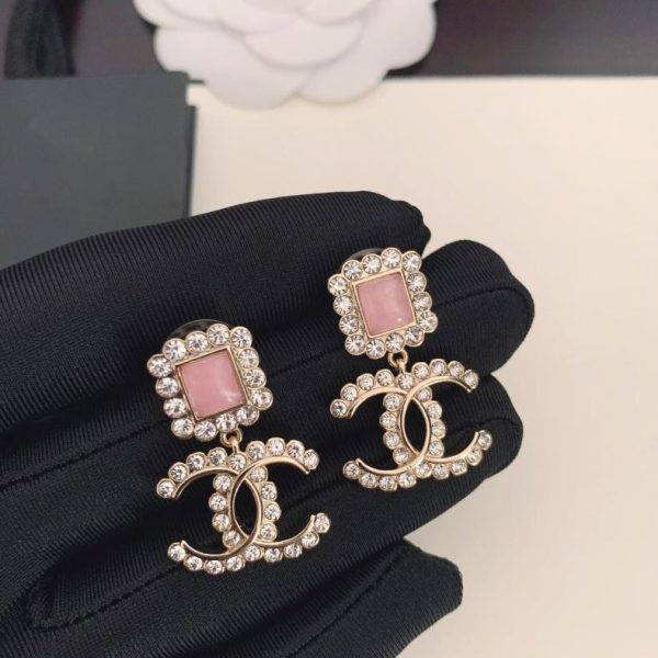 Orecchini Chanel in cristalli rosa