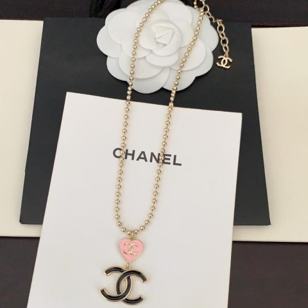 replica,repliche,fake,1:1,earrings,bracelet,ring,jewelry Collana Chanel rosa amore nero cc