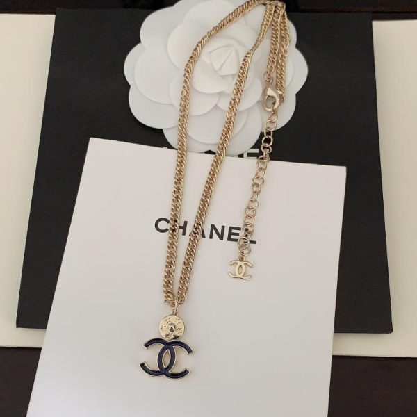 Collana Chanel cc blu e nera