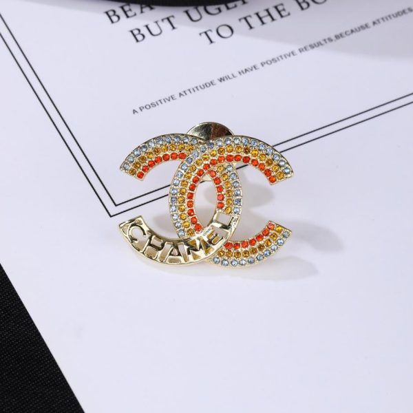 replica,repliche,fake,1:1,earrings,bracelet,ring,jewelry Spilla Chanel doppia C arcobaleno