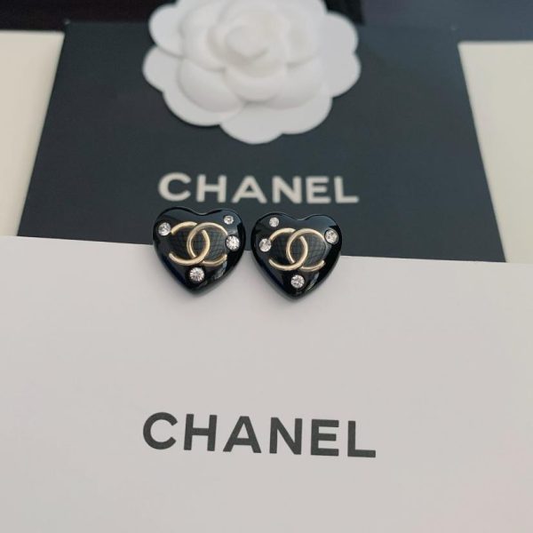 Orecchini Chanel neri dell'amore
