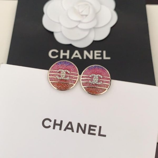 Orecchini cc rotondi colorati Chanel