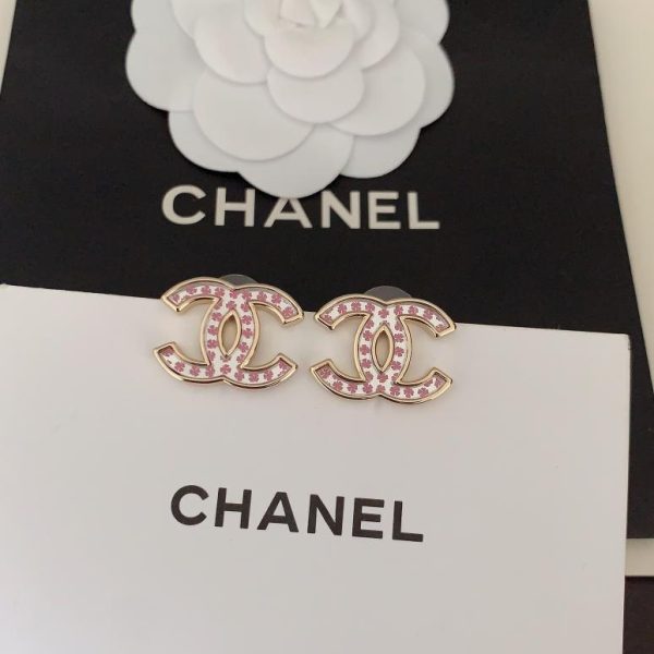 Orecchini cc rosa specchio Chanel
