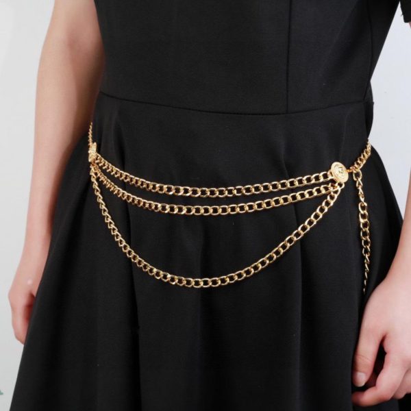 replica,repliche,fake,1:1,earrings,bracelet,ring,jewelry Catena in vita con leone di Chanel
