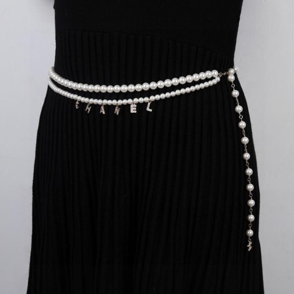 replica,repliche,fake,1:1,earrings,bracelet,ring,jewelry Catena in vita con perle a doppio strato Chanel