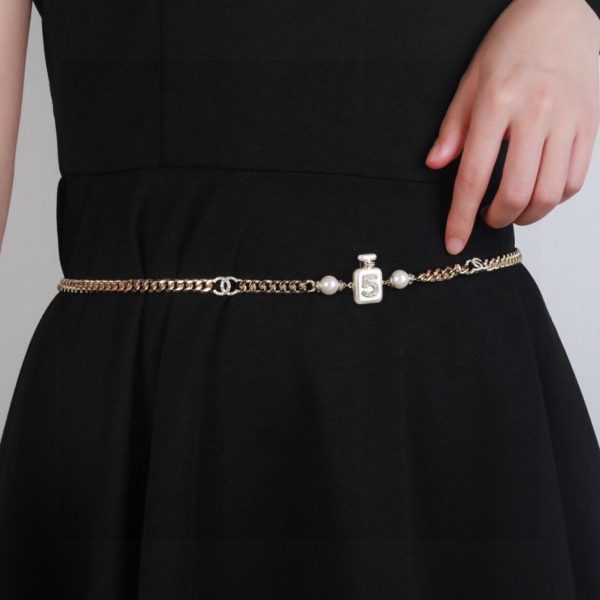 replica,repliche,fake,1:1,earrings,bracelet,ring,jewelry Catena in vita per bottiglia di profumo di perle Chanel