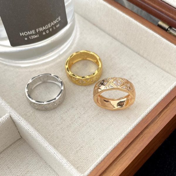 replica,repliche,fake,1:1,earrings,bracelet,ring,jewelry Anello con diamanti Chanel Coco Crush