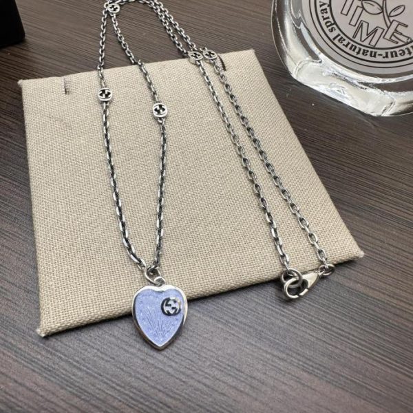 replica,repliche,fake,1:1,earrings,bracelet,ring,jewelry Collana Gucci Love in smalto