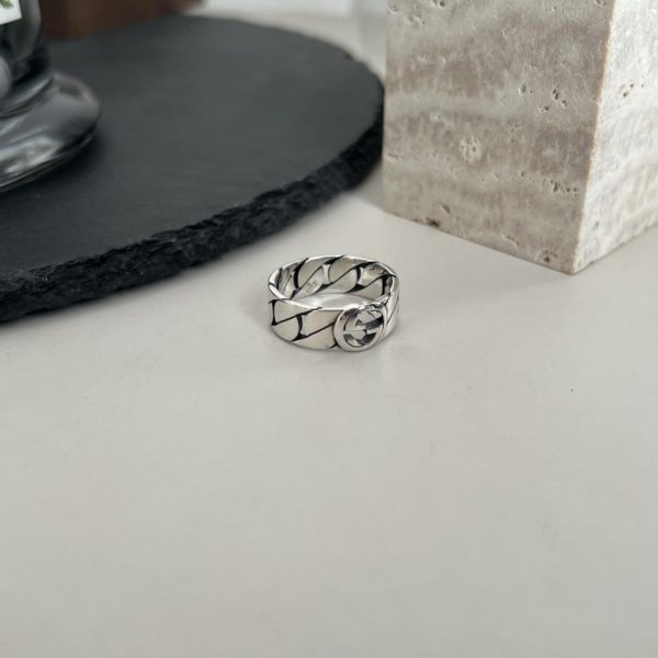 replica,repliche,fake,1:1,earrings,bracelet,ring,jewelry Anello doppia G intrecciata Gucci