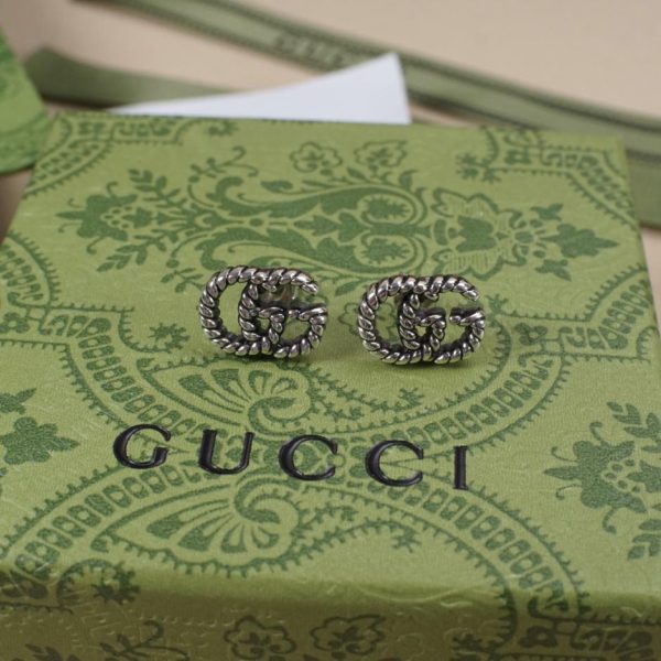 replica,repliche,fake,1:1,earrings,bracelet,ring,jewelry Orecchini Gucci doppia G intrecciata