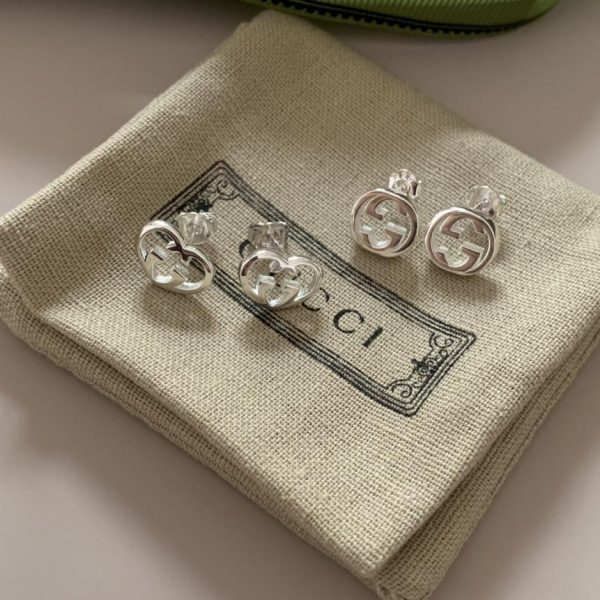replica,repliche,fake,1:1,earrings,bracelet,ring,jewelry Orecchini g-love intrecciati di Gucci