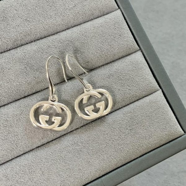 replica,repliche,fake,1:1,earrings,bracelet,ring,jewelry Orecchini Gucci con lettera doppia g, classico gancio per l’orecchio