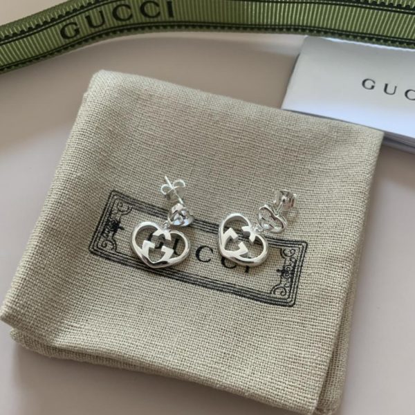 replica,repliche,fake,1:1,earrings,bracelet,ring,jewelry Orecchini Gucci Love doppia G intrecciata