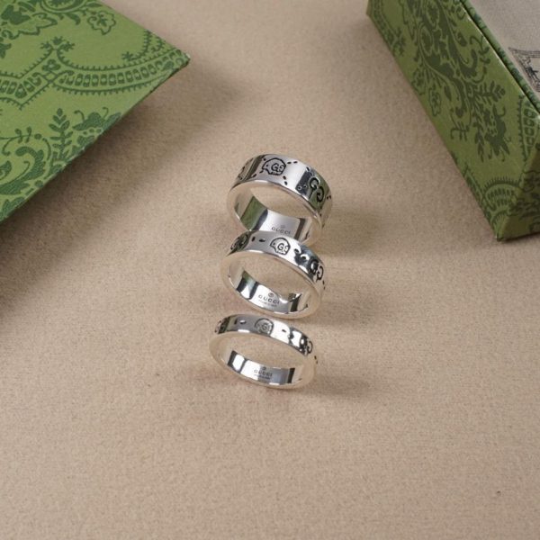 replica,repliche,fake,1:1,earrings,bracelet,ring,jewelry Anello teschio elfo Gucci