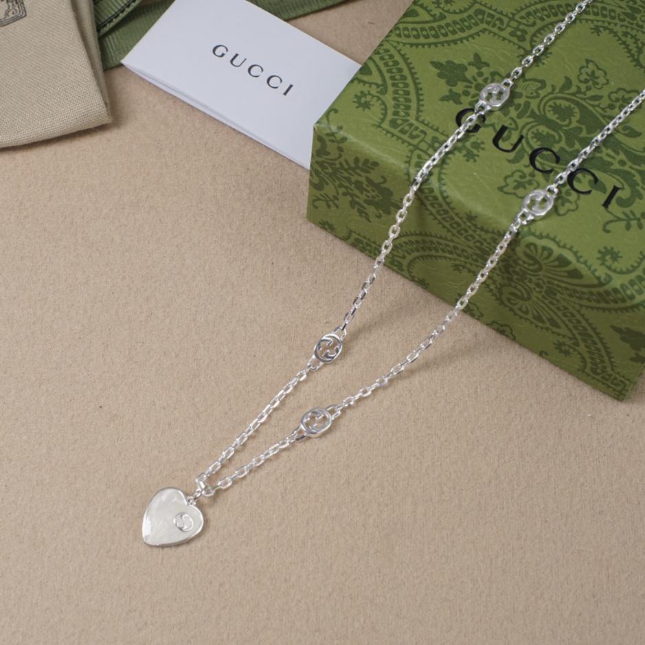 replica,repliche,fake,1:1,earrings,bracelet,ring,jewelry Collana Gucci doppia G con cuore color pesca in smalto bianco replica,repliche,fake,1:1,earrings,bracelet,ring,jewelry Collana Gucci doppia G con cuore color pesca in smalto bianco