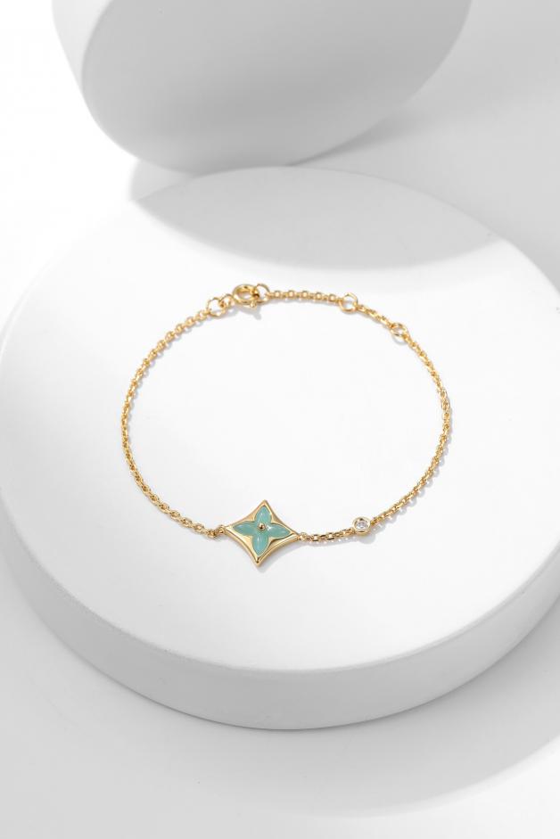 replica,repliche,fake,1:1,earrings,bracelet,ring,jewelry Bracciale LOUIS VUITTON con amazzonite presbiopia a forma di diamante