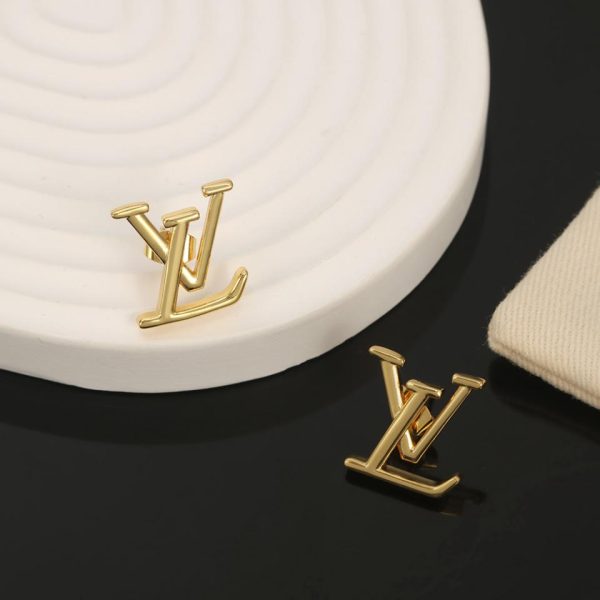 replica,repliche,fake,1:1,earrings,bracelet,ring,jewelry Orecchini con lettere in oro LOUIS VUITTON