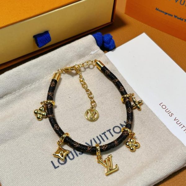 LOUIS VUITTON Bracciale in pelle fiorita