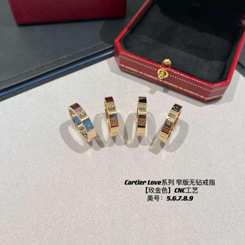 replica,repliche,fake,1:1,earrings,bracelet,ring,jewelry Anello stretto senza diamanti della serie Cartier Love