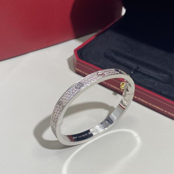 replica,repliche,fake,1:1,earrings,bracelet,ring,jewelry Bracciale semplice classico in gypsophila versione ampia di Cartier