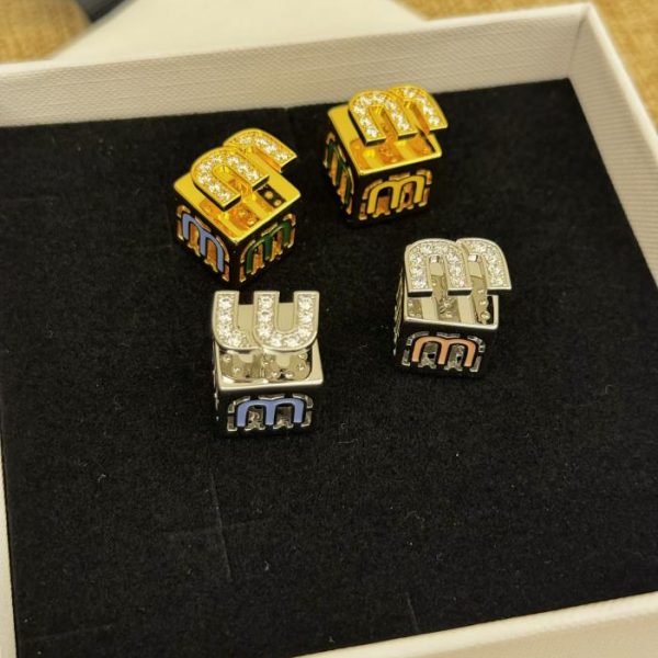 Orecchini Miu Miu Quadrati Color Oro/Argento