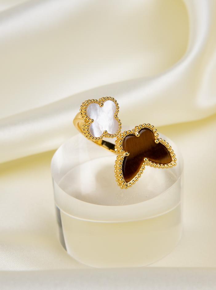 replica,repliche,fake,1:1,earrings,bracelet,ring,jewelry [Edizione Top] Anello Van Cleef & ArpelsLucky Alhambra