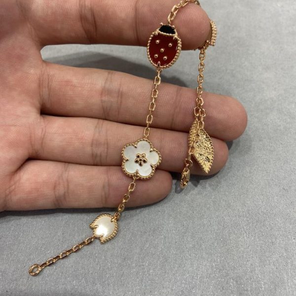 [Versione Top] Bracciale Van Cleef & Arpels Lucky Spring Ladybug a cinque fiori