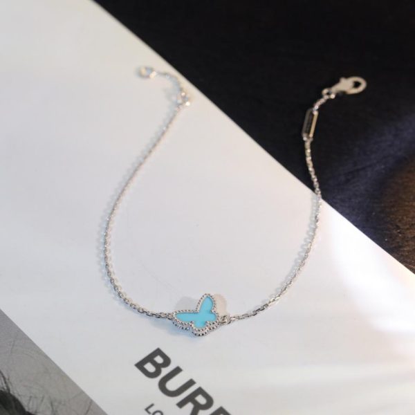 replica,repliche,fake,1:1,earrings,bracelet,ring,jewelry [Versione Top] Bracciale Van Cleef & Arpels Butterfly Turchese