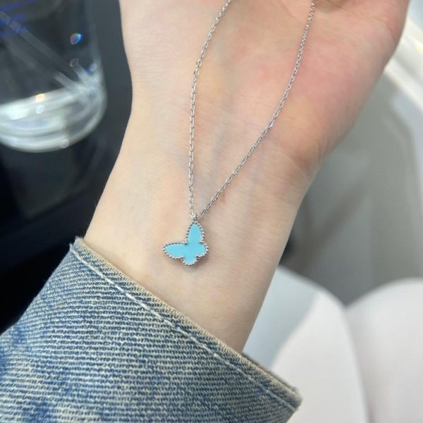 replica,repliche,fake,1:1,earrings,bracelet,ring,jewelry [Top Edition] Collana turchese a farfalla altamente conveniente di Van Cleef & Arpels