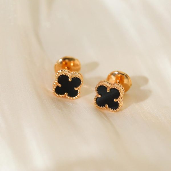 replica,repliche,fake,1:1,earrings,bracelet,ring,jewelry [Versione top] Mini orecchini quadrifoglio di Van Cleef & Arpels